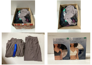 BOX OF CLOTHES IN VARIOUS SIZES AND DESIGNS