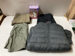 BOX OF CLOTHES IN VARIOUS SIZES AND DESIGNS