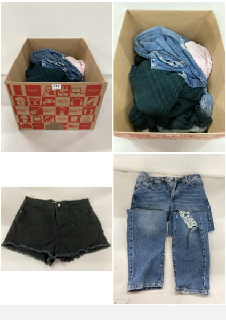 BOX OF WOMEN'S CLOTHING IN VARIOUS SIZES & DESIGNS