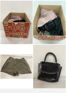 BOX OF WOMEN'S CLOTHING IN VARIOUS SIZES & DESIGNS