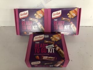 3 X SLIMFAST 7 DAY READY TO GO KIT (BB:11/24)