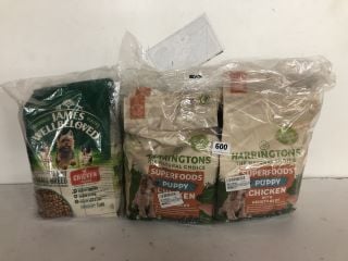 3 X DOG FOOD BAGS INC. JAMES WELLBELOVED (BB:22/02/26)