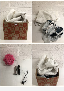 BOX OF ITEMS TO INCLUDE HEATED THROW BLANKET