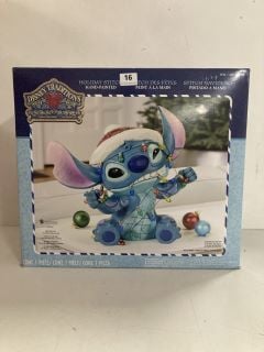 DISNEY TRADITIONS HOLIDAY STITCH HAND-PAINTED CHRISTMAS ORNAMENT