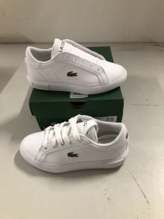 PAIR OF CHILDREN'S LACOSTE TRAINERS IN WHITE - SIZE 10