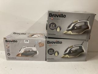 3 X BREVILLE STEAM IRONS TO INCLUDE DIAMOND EXPRESS