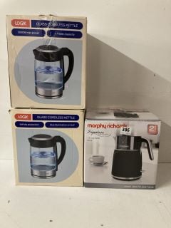 3 X ITEMS TO INCLUDE MORPHY RICHARDS 1.5L JUG KETTLE