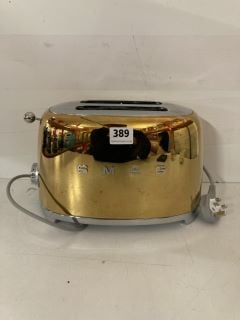 SMEG 2 SLICE TOASTER IN GLOSS GOLD