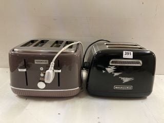 2 X TOASTERS TO INCLUDE KITCHENAID 2 SLICE TOASTER