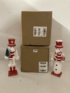 3 X ITEMS TO INCLUDE SNOWMAN STATUE