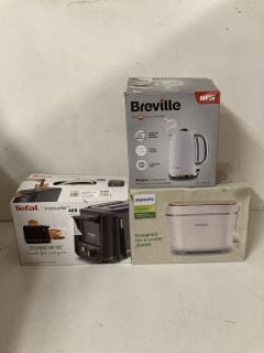 3 X ITEMS TO INCLUDE TEFAL INCLUDEO 2 SLICE TOASTER