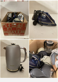 BOX OF ITEMS TO INCLUDE BREVILLE KETTLE IN GREY