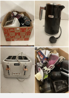 BOX OF ITEMS TO INCLUDE BREVILLE KETTLE IN BLACK