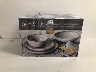 OVER & BACK DINNERWARE SET 16 PIECE