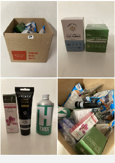 BOX OF ITEMS TO INCLUDE BIOTIQUE MOUNTAIN EBONY ANTI HAIR FALL