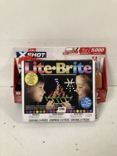 2 X ITEMS TO INCLUDE LITE.BRITE 200+ GLOWING PEGS