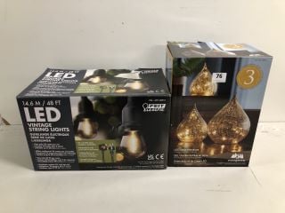 2 X ITEMS TO INCLUDE FEIT ELECTRIC LED STRING LIGHTS