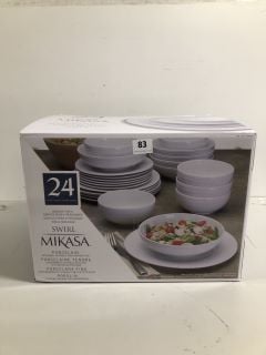 SWIRL MIKASA PORCELAIN 24 PIECE DINNERWARE SET