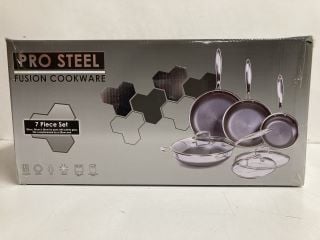 PRO STEEL FUSION COOKWARE 7 PIECE SET