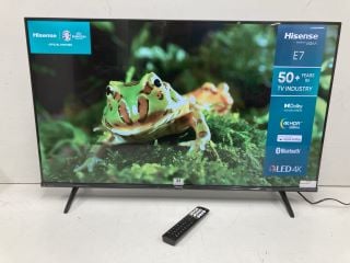 HISENSE 43" TV MODEL: 43E7KQTUK RRP: £289 (WITH REMOTE, WITH STAND, WITH BOX)