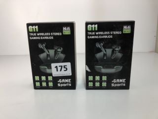 2 X TRUE WIRELESS STEREO GAMING EARBUDS MODEL: G11