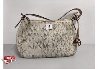 MICHAEL KORS CREAM MONOGRAM BAG