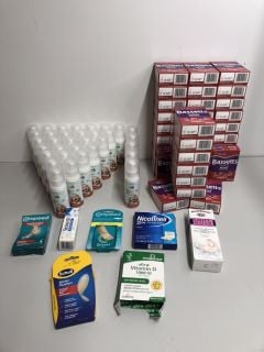 A BOX OF ASSORTED HEALTHCARE AND BEAUTY PRODUCTS