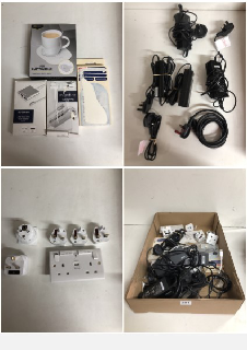 A BOX OF VARIOUS LAPTOP POWER ADAPTORS