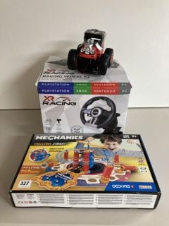 TOYS AND GAMES TO INCLUDE A PLAYSTATION RACING WHEEL