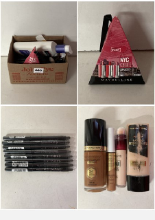 BOX OF MAKEUP AND BEAUTY PRODUCTS