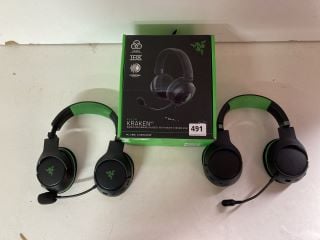 3 X RAZER GAMING HEADSETS