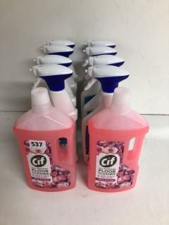 8 X FLASH BATHROOM SPRAYS AND 2 X ALL PURPOSE FLOOR CLEANERS