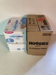 2 X CASES OF BABY WIPES TO INCLUDE HUGGIES