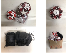 BOX OF SPORTING ITEMS TO INC FOOTBALLS