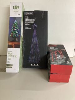 4 X CHRISTMAS ITEMS TO INC 2.5M MICROBRIGHTS PYRAMID TREE