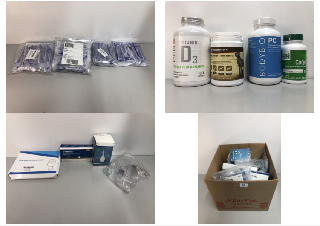 BOX OF BEAUTY AND HEALTHCARE PRODUCTS TO INCLUDE VITAMIN D3 CAPSULES