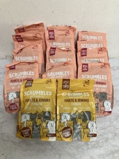 QTY OF SCRUMBLES CAT FOOD INC CHICKEN WITH SALMON FLAVOUR BBE:11/24