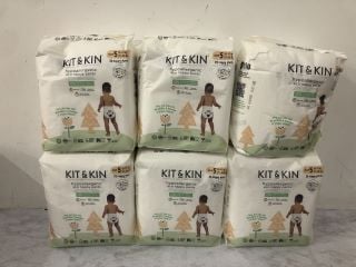 BOX OF KIT&KIN HYPOALLERGENIC ECO NAPPIES SIZE 5