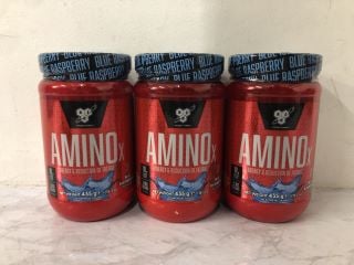 3 X BSN FINISH FIRST AMINO X BLUE RASPBERRY FLAVOUR