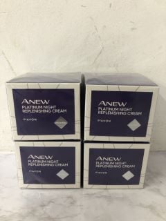 4 X ANEW PLATINUM NIGHT REPLENISHING CREAM BY AVON