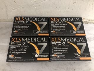 4 X XLS MEDICAL PRO 7 FAT BINDER 60 CAPSULES 10 DAYS RRP £199.96