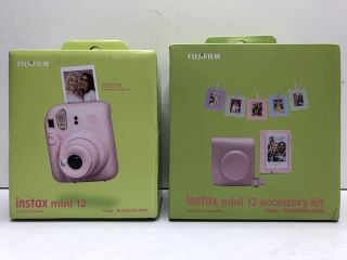 FUJIFILM INSTAX MINI 12 CAMERA WITH INSTAX MINI 12 ACCESSORY KIT TOTAL RRP: £120