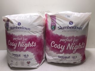 2 X SLUMBERDOWN DUVET INC DOUBLE DUVET 10.5 TOG