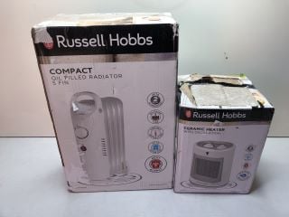 2 X RUSSELL HOBBS ITEMS INC COMPACT 5 FIN OIL FILLED RADIATORS