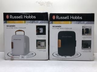 2 X RUSSELL HOBBS ITESM INC 4 LITRE MINI FRIDGE