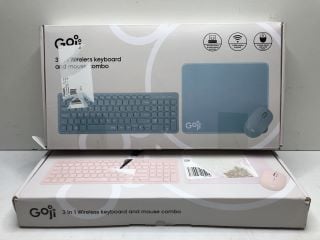 2 X GOJI 3 IN 1 WIRELESS KEYBOARD AND MOUSE COMBO