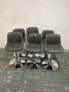 6 X HIGH SPINNING BAR CHAIRS IN GREY