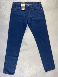 PAUL SMITH MEN'S TAPERED FIT JEAN. SIZE: 32, MADE FROM: 83% COTTON 17% HEMP - WOVEN BLUE DENIM 9.8OZ. RRP: £130