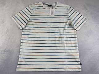 PAUL SMITH MEN'S SS TSHIRT MINI STRIPE LIGHT. SIZE: XL, MADE FROM: 100% COTTON. RRP: £75