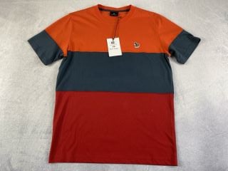 PAUL SMITH MEN'S SS REG FIT PANEL T ZEBRA BADGE. SIZE: S, MADE FROM: 100% ORGANIC COTTON. RRP: £75